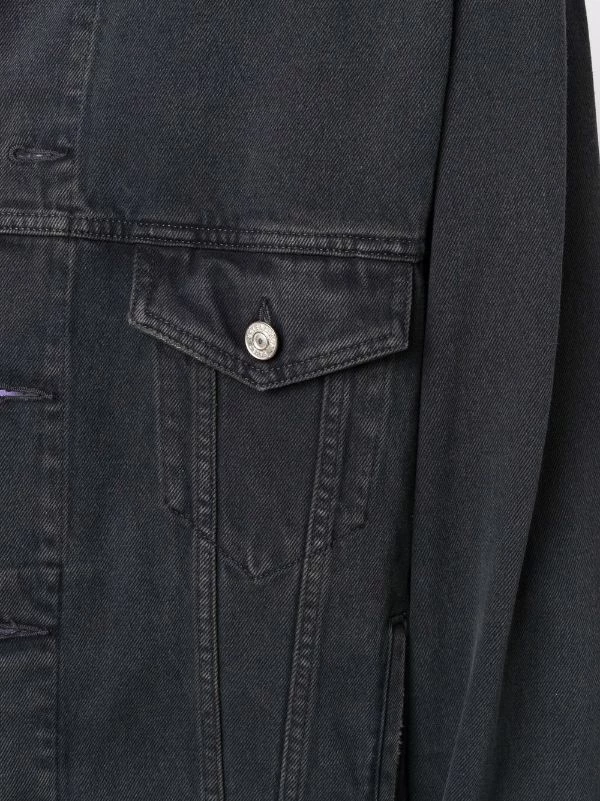 ( Nouvelle Collection ) Balenciaga Veste En Jean à Logo Imprimé 1440 DARK GREY 8 ( Nouvelle Collection ) Balenciaga Veste En Jean à Logo Imprimé 1440 DARK GREY – Image 6