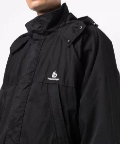 ( Positively Conscious ) Balenciaga Parka Oversize à Logo Brodé 1069 BLACK/BLACK -Vente magasin Balenciaga 16910543 37152648 600