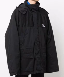 ( Positively Conscious ) Balenciaga Parka Oversize à Logo Brodé 1069 BLACK/BLACK -Vente magasin Balenciaga 16910543 37154525 600