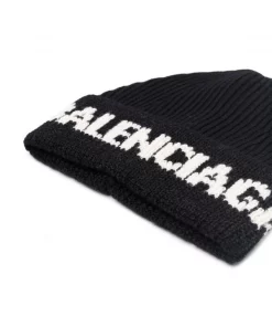( Positively Conscious ) Balenciaga Bonnet à Logo Intarsia Homme -Vente magasin Balenciaga 16910545 35673994 600