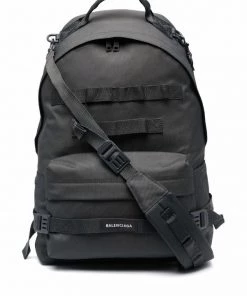 ( Positively Conscious ) Balenciaga 1307 DARK GREY Sac à Dos Army à Poches Multiples Homme