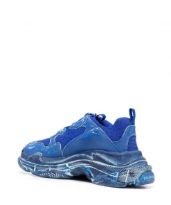 ( Positively Conscious ) Balenciaga Baskets Triple S à Effet Délavé 4900 DARK BLUE -Vente magasin Balenciaga 16910562 36299430 600