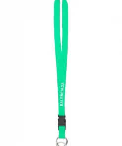 ( Positively Conscious ) Balenciaga Lanière Explorer à Logo Gravé 3890 VIVID GREEN/L WHITE