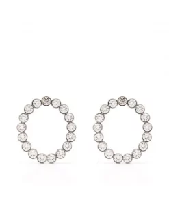 ( Positively Conscious ) Balenciaga Boucles D'oreilles Pendantes 1407 ANT SILVER/CRYSTAL