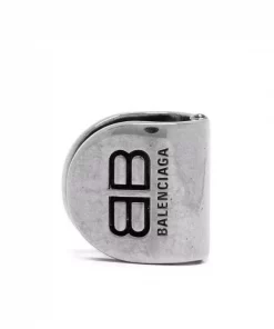 ( Nouvelle Collection ) Balenciaga Bijou D'oreille BB Clip 0911 ANTIQUE SILVER