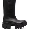 ( Positively Conscious ) Balenciaga 1000 BLACK Bottes Bulldozer En Cuir Femme