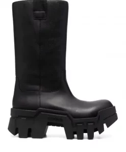 ( Positively Conscious ) Balenciaga 1000 BLACK Bottes Bulldozer En Cuir Femme