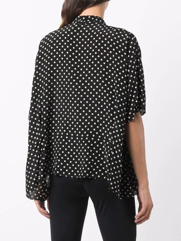 ( Positively Conscious ) Balenciaga Blouse En Soie à Col V 1070 BLACK/WHITE 6 ( Positively Conscious ) Balenciaga Blouse En Soie à Col V 1070 BLACK/WHITE – Image 4