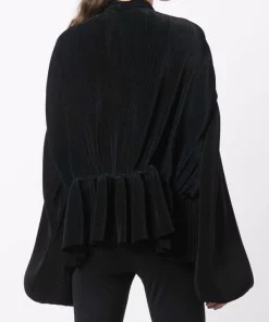 ( Positively Conscious ) Balenciaga 1000 BLACK Blouse Oversize à Design Plissé Femme -Vente magasin Balenciaga 16911210 35062157 600