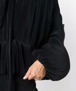 ( Positively Conscious ) Balenciaga 1000 BLACK Blouse Oversize à Design Plissé Femme -Vente magasin Balenciaga 16911210 35062172 600