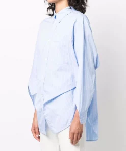 ( Positively Conscious ) Balenciaga Chemise Swing Twisted 3965 SKY BLUE/WHITE -Vente magasin Balenciaga 16911212 34882575 600