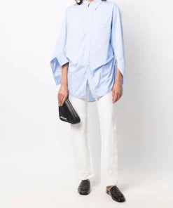 ( Positively Conscious ) Balenciaga Chemise Swing Twisted 3965 SKY BLUE/WHITE -Vente magasin Balenciaga 16911212 34884186 600