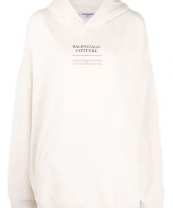 ( Positively Conscious ) Balenciaga 0905 CHALKY WHITE/BLACK W Hoodie à Logo Imprimé Femme
