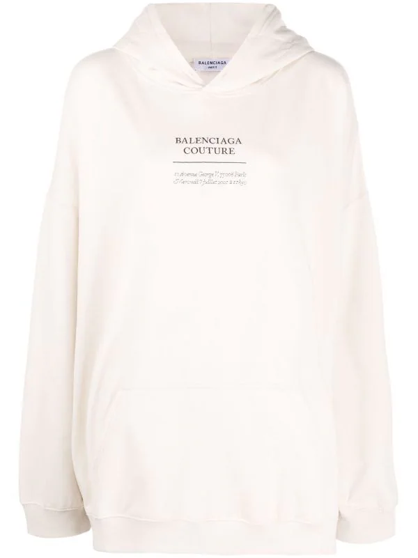 ( Positively Conscious ) Balenciaga 0905 CHALKY WHITE/BLACK W Hoodie à Logo Imprimé Femme 3 ( Positively Conscious ) Balenciaga 0905 CHALKY WHITE/BLACK W Hoodie à Logo Imprimé Femme