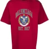 ( Positively Conscious ) Balenciaga 6163 BURGUNDY/NAVY T-shirt Oversize à Logo Imprimé Femme