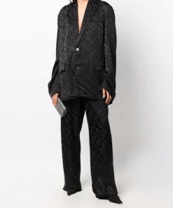 ( Nouvelle Collection ) Balenciaga Blazer à Logo En Jacquard Femme -Vente magasin Balenciaga 16911223 34888573 600