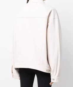 ( Positively Conscious ) Balenciaga 0971 LIGHT BEIGE W Veste Oversize En Jean à Effet Délavé Femme -Vente magasin Balenciaga 16911229 36436153 600