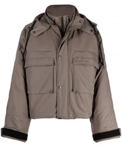 ( Positively Conscious ) Balenciaga 2122 THATCH BROWN Veste Oversize à Capuche Femme