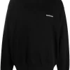 ( Positively Conscious ) Balenciaga Pull à Logo Intarsia 1000 BLACK