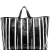 ( Positively Conscious ) Balenciaga Grand Sac Cabas Barbes East-West 1090 BLACK/ WHITE
