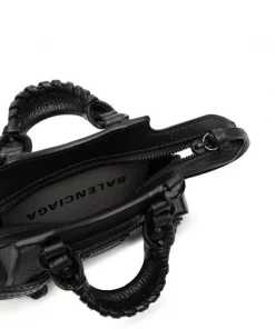 ( Positively Conscious ) Balenciaga 1000 BLACK Mini Sac à Main Grainé à Patch Logo Femme -Vente magasin Balenciaga 16911286 85594731 315f 4ce6 8868 de90299b86b0 600