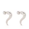 ( Positively Conscious ) Balenciaga 0918 SHINY SILVER Boucles D'oreilles Force Horn à Logo Gravé Femme -Vente magasin Balenciaga 16911299 37116156 600