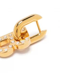 ( Positively Conscious ) Balenciaga Boucles D'oreilles XS B Chain 7167 SHINY GOLD/CRYSTAL -Vente magasin Balenciaga 16912005 35735950 600