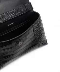 ( Positively Conscious ) Balenciaga Petit Sac Porté épaule Soft Hourglass 1000 BLACK -Vente magasin Balenciaga 16912030 34539338 600