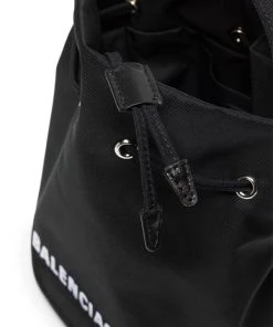 ( Positively Conscious ) Balenciaga 1060 BLACK/ L WHITE Sac Seau Wheel à Lien De Resserrage Femme -Vente magasin Balenciaga 16990904 36971442 600
