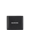 ( Nouvelle Collection ) Balenciaga 1090 BLACK Portefeuille Cash Square Pliant Homme