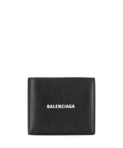 ( Nouvelle Collection ) Balenciaga 1090 BLACK Portefeuille Cash Square Pliant Homme