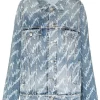 ( Positively Conscious ) Balenciaga Veste Oversize En Jean à Logo Imprimé 4200 LIGHT BLUE