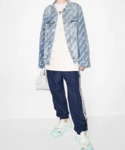 ( Positively Conscious ) Balenciaga Veste Oversize En Jean à Logo Imprimé 4200 LIGHT BLUE -Vente magasin Balenciaga 17007171 39306271 600