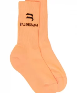 ( Positively Conscious ) Balenciaga Chaussettes à Logo Intarsia Femme