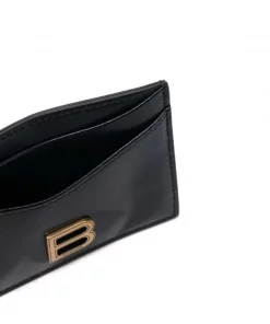 ( Nouvelle Collection ) Balenciaga Porte-cartes Hourlgass à Plaque Logo 1000 BLACK -Vente magasin Balenciaga 17211897 35381763 600