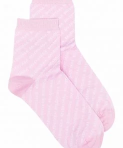 ( Positively Conscious ) Balenciaga 5977 PINK Chaussettes à Logo Femme