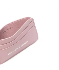 ( Nouvelle Collection ) Balenciaga 6990 PINK Porte-cartes Cash à Logo Imprimé Femme -Vente magasin Balenciaga 17251753 35237597 600