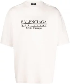 ( Positively Conscious ) Balenciaga T-shirt Retail Therapy à Slogan Imprimé Homme