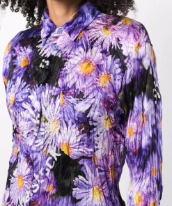 ( Positively Conscious ) Balenciaga Chemise Fleurie à Effet Froissé Femme -Vente magasin Balenciaga 17252877 35801594 600