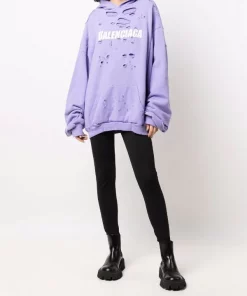( Nouvelle Collection ) Balenciaga Hoodie Imprimé à Effet Usé Femme -Vente magasin Balenciaga 17299210 36767751 600