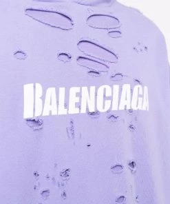 ( Nouvelle Collection ) Balenciaga Hoodie Imprimé à Effet Usé Femme -Vente magasin Balenciaga 17299210 36768165 600