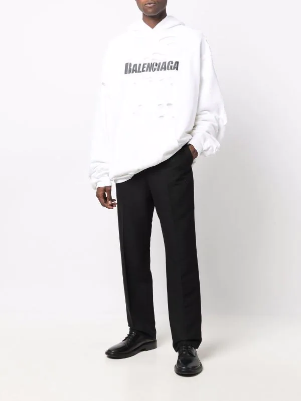 ( Nouvelle Collection ) Balenciaga Hoodie à Logo 9040 WHITE/BLACK 4 ( Nouvelle Collection ) Balenciaga Hoodie à Logo 9040 WHITE/BLACK – Image 2