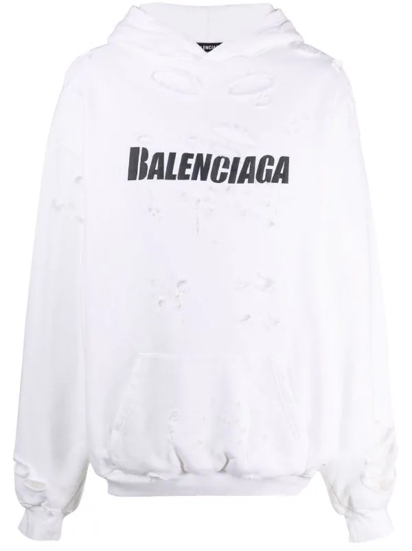 ( Nouvelle Collection ) Balenciaga Hoodie à Logo 9040 WHITE/BLACK 3 ( Nouvelle Collection ) Balenciaga Hoodie à Logo 9040 WHITE/BLACK