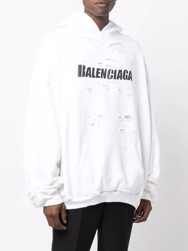 ( Nouvelle Collection ) Balenciaga Hoodie à Logo 9040 WHITE/BLACK 6 ( Nouvelle Collection ) Balenciaga Hoodie à Logo 9040 WHITE/BLACK – Image 4