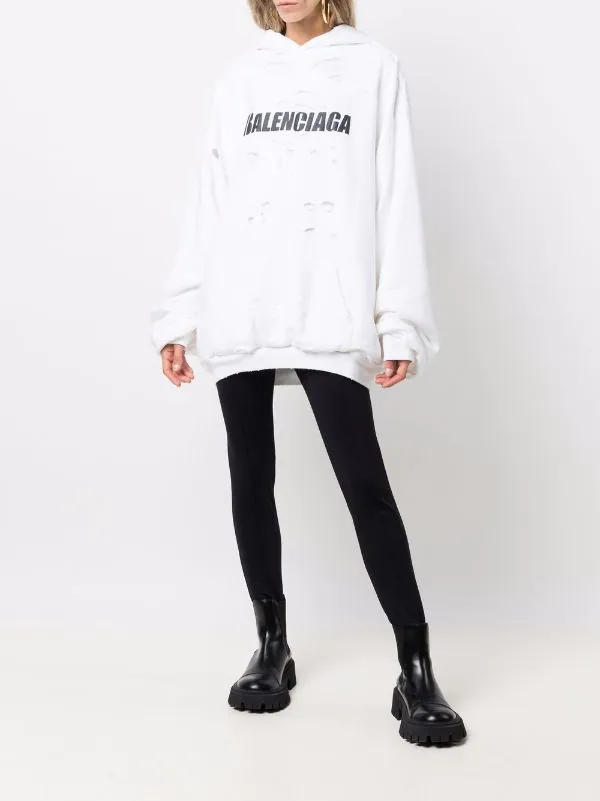 ( Nouvelle Collection ) Balenciaga Hoodie à Logo 9040 WHITE/BLACK 5 ( Nouvelle Collection ) Balenciaga Hoodie à Logo 9040 WHITE/BLACK – Image 3