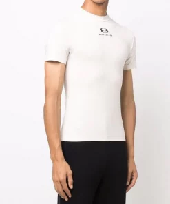 ( Positively Conscious ) Balenciaga 9054 CHALKY WHITE/ BLACK T-shirt Unity à Logo Imprimé Homme -Vente magasin Balenciaga 17334528 37149388 600