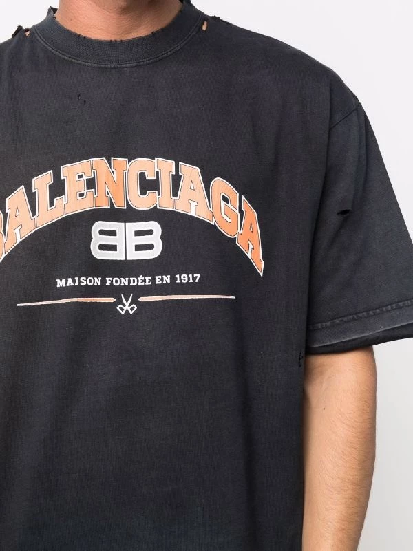 ( Positively Conscious ) Balenciaga 1074 BLACK/ORANGE/WHITE T-shirt Maison En Coton à Logo Imprimé Femme 8 ( Positively Conscious ) Balenciaga 1074 BLACK/ORANGE/WHITE T-shirt Maison En Coton à Logo Imprimé Femme – Image 6