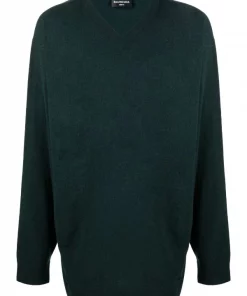 ( Positively Conscious ) Balenciaga Pull En Cachemire à Col V 3001 GREEN