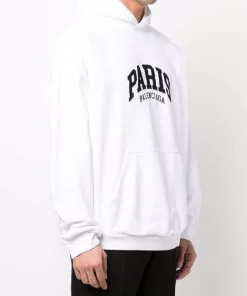 ( Positively Conscious ) Balenciaga 9040 WHITE/BLACK Hoodie Paris à Logo Brodé Homme 11 ( Positively Conscious ) Balenciaga 9040 WHITE/BLACK Hoodie Paris à Logo Brodé Homme -Vente magasin Balenciaga 17334545 37569792 600