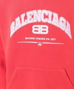 ( Positively Conscious ) Balenciaga Hoodie à Logo Imprimé 6441 CARDI RED/ORNGE/WHTE -Vente magasin Balenciaga 17334548 37084697 600